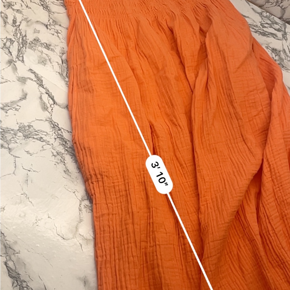 Aerie Orange Sleeveless Spaghetti Strap Sundress Size Medium - Picture 9 of 9